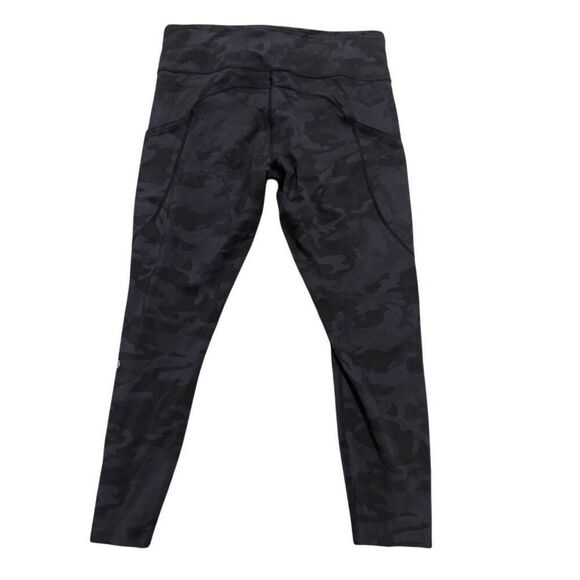Lululemon black and gray camo leggings with side pockets size 12 - Picture 1 of 5